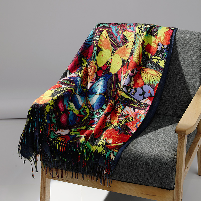 Wool Scarf Men - Роскошный брендовый кашемировый шарф с картиной