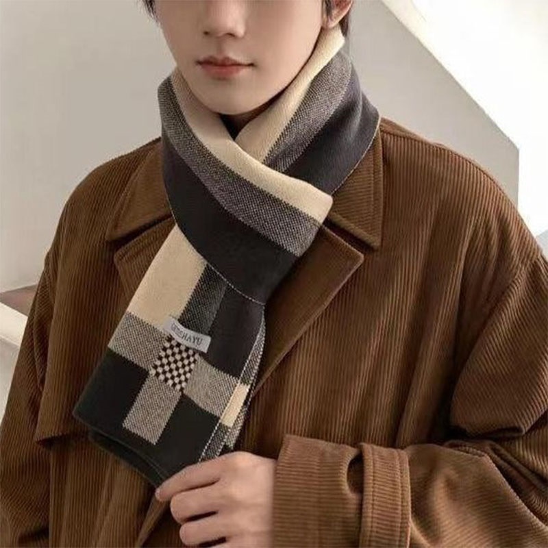 Wool Scarf Men - Новый зимний мужской шарф, сохраняющий тепло
